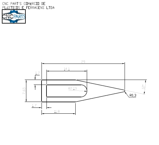 Perfil Faca Laser p/ Mesa CNC Aluminio